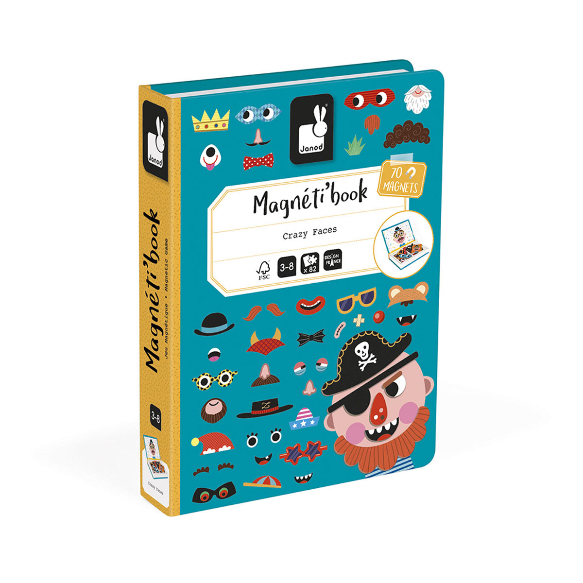 Is het tijd voor ontspanning? Dan is het tijd voor het magnetibook gekke gezichten jongens speelgoed van het merk Janod. Met dit magneetboek kan je kindje verschillende gezichten en personages namaken. Op wie lijk jij het meest? VanZus