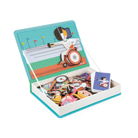 Is het tijd voor ontspanning? Dan is het tijd voor het magnetibook sporten speelgoed van het merk Janod. Met dit magneetboek kan je kindje zich niet alleen uren vermaken, dit spel helpt ook bij de ontwikkeling van het kunnen spiegelen én je kindje kan met dit spel verschillende sporten ontdekken. VanZus