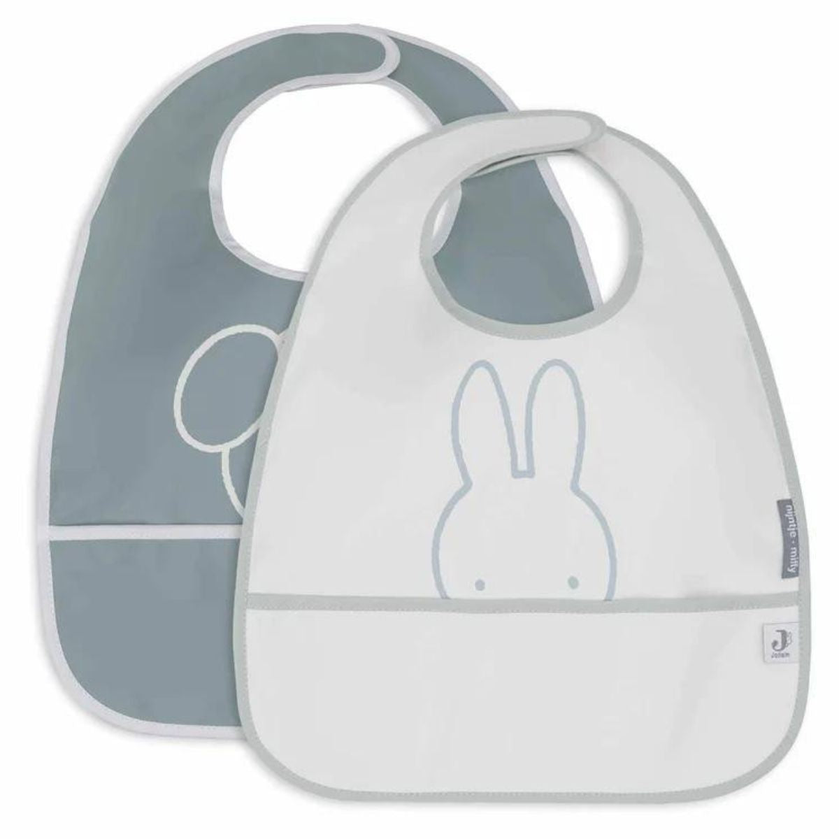 De Jollein 2-pack miffy peekaboo waterproof slab in sea green biedt stijlvolle bescherming tijdens het eten. Waterdicht, comfortabel en eenvoudig te reinigen. Houd kleertjes schoon met deze schattige slab. VanZus