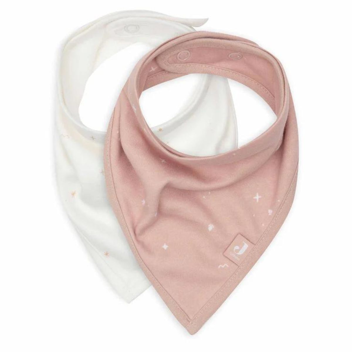 De twinkling sea bandana slab in rose van Jollein combineert stijl en functionaliteit. Absorberend katoen en waterdichte bescherming houden je baby droog. Perfect voor kwijlen en eten. VanZus