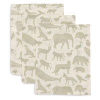 Een musthave: de 3-pack hydrofiel washandjes in de variant animals olive green van Jollein. Van doekjes heb je als ouders nooit genoeg. Functioneel en hip! Afmeting 15 x 20 cm. VanZus