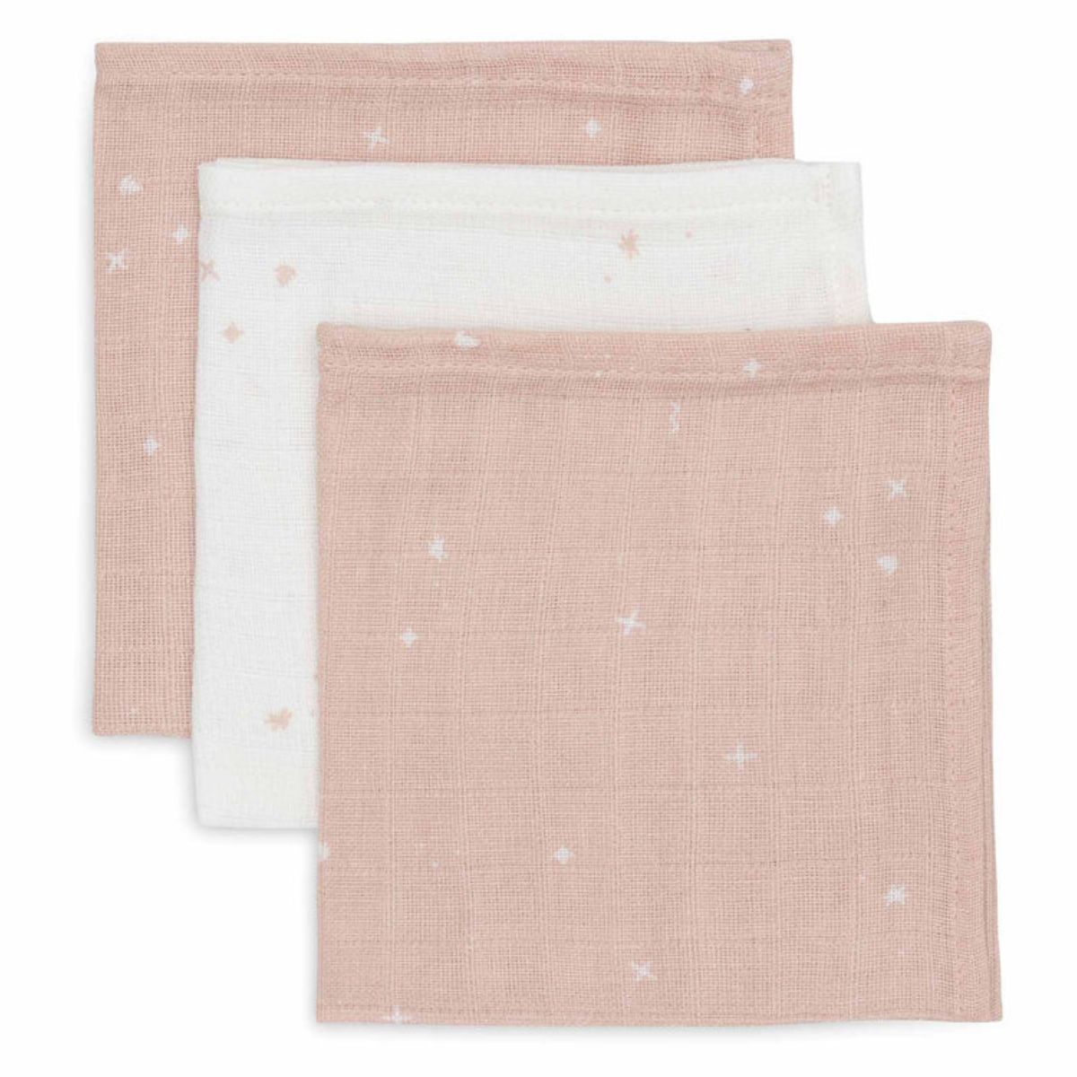 De Jollein twinkling wild rose 3-pack hydrofiele monddoekjes zijn perfect voor het afvegen van mondjes en handjes. Gemaakt van ademend katoen, absorberend en huidvriendelijk. Handig en stijlvol. VanZus