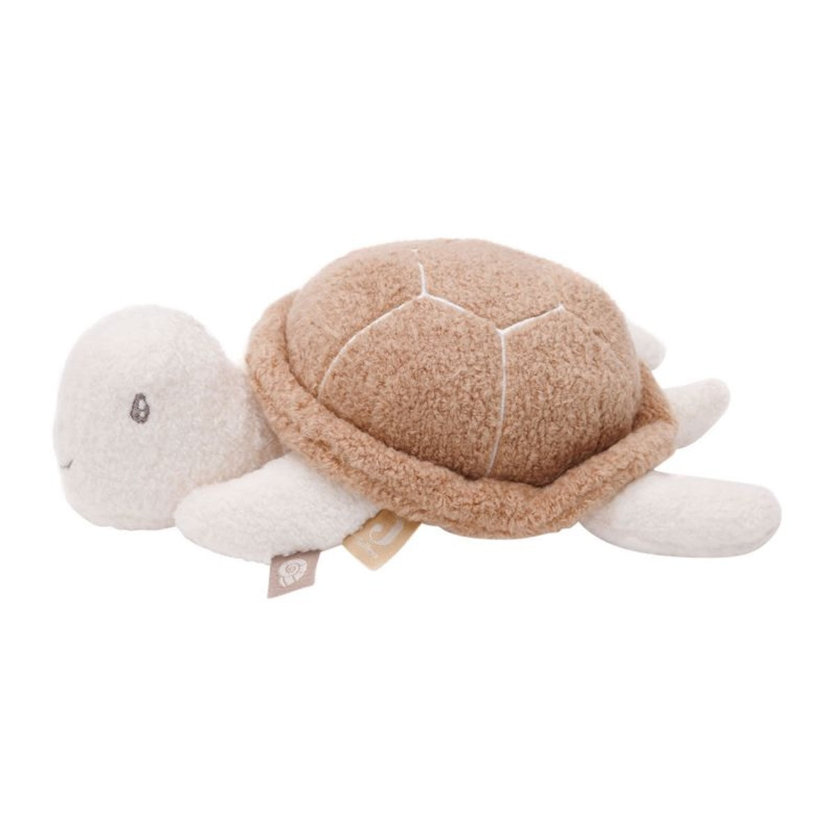 Knuffelen en spelen met activiteitenspeeltje deepsea turtle van Jollein. Het lieve zachte schildpadje heeft verschillende activiteiten zoals een rinkelbelletje en diverse labeltjes. Voor veel speelplezier. VanZus