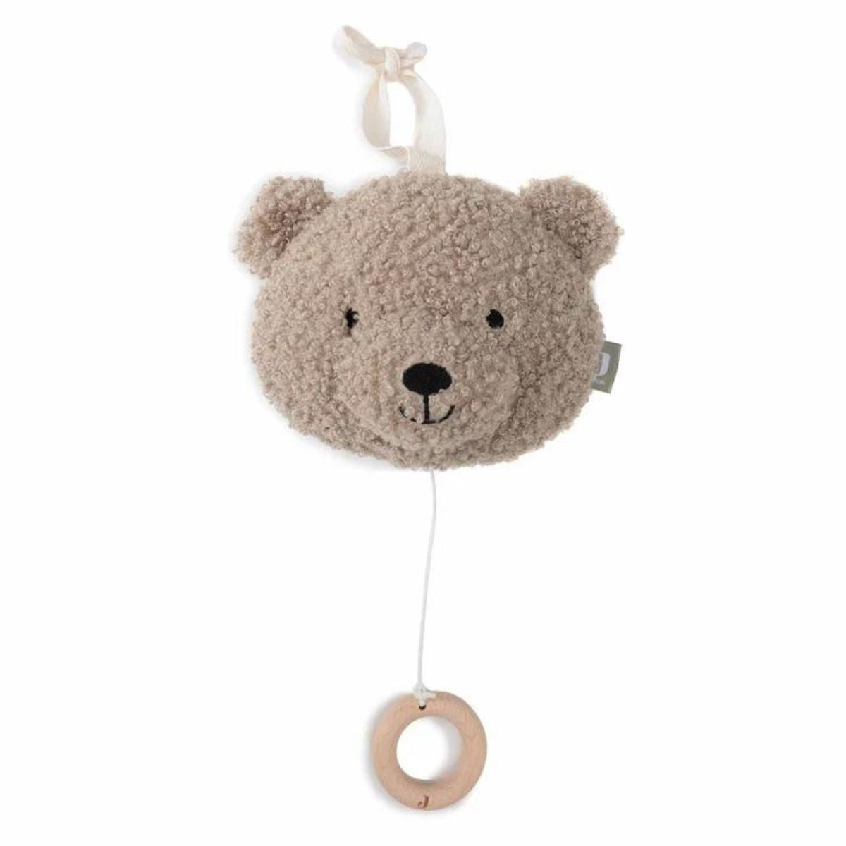 Voeg rust toe aan de babykamer met de Jollein muziekhanger teddy bear in olive green. Deze schattige teddybeer speelt een kalmerende melodie en is gemaakt van zachte stof. Perfect voor bedje of kinderwagen. VanZus