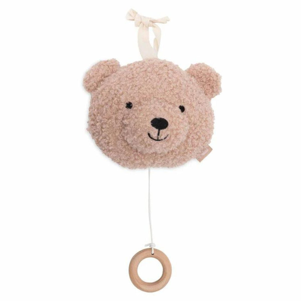 Voeg rust toe aan de babykamer met de Jollein muziekhanger teddy bear in wild rose. Deze schattige teddybeer speelt een kalmerende melodie en is gemaakt van zachte stof. Perfect voor bedje of kinderwagen. VanZus