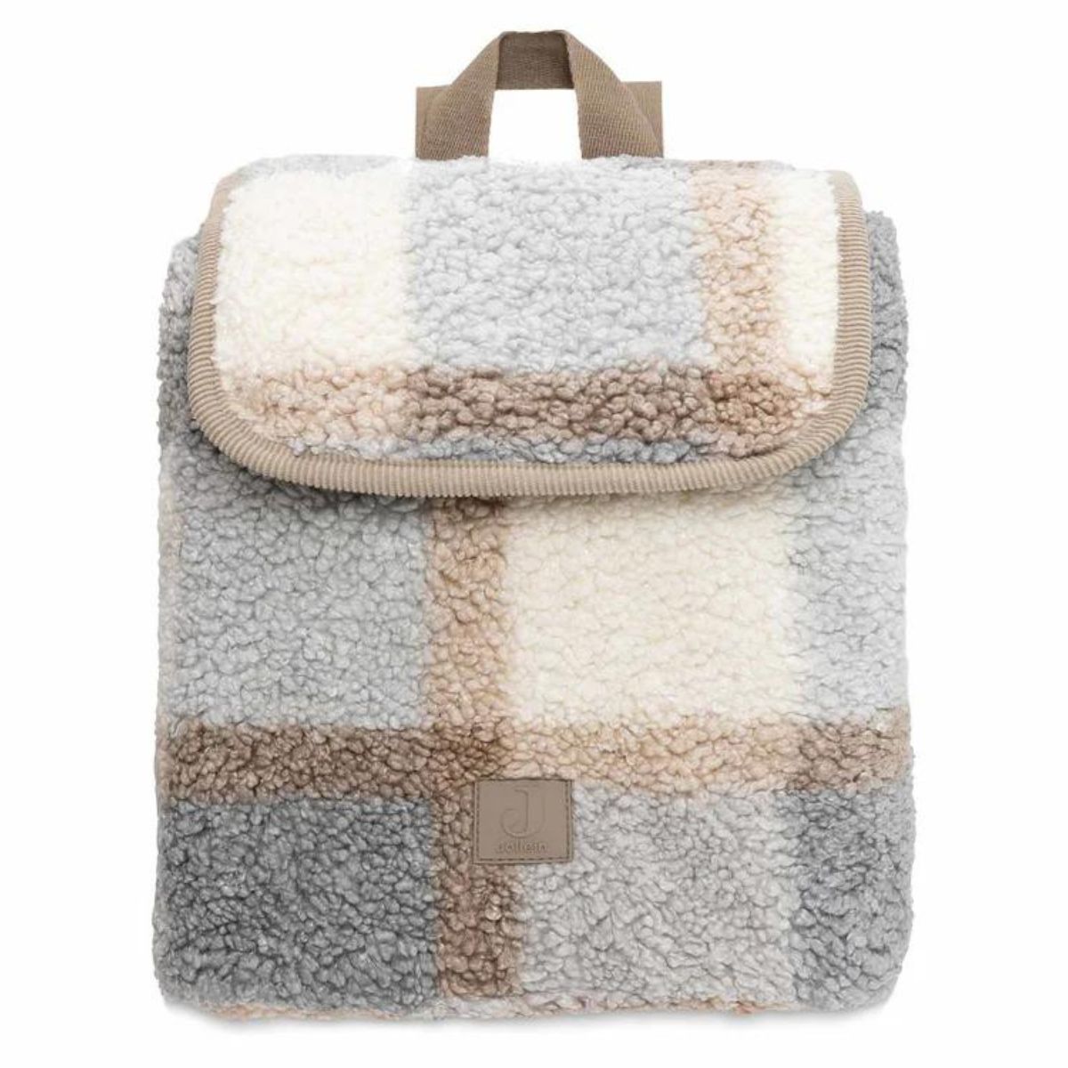 De Jollein rugtas in check boucle-patroon: luxe, duurzame tas met ruim compartiment en verstelbare schouderriem. Perfect voor peuters en kleuters. Ideaal voor school en uitstapjes. VanZus