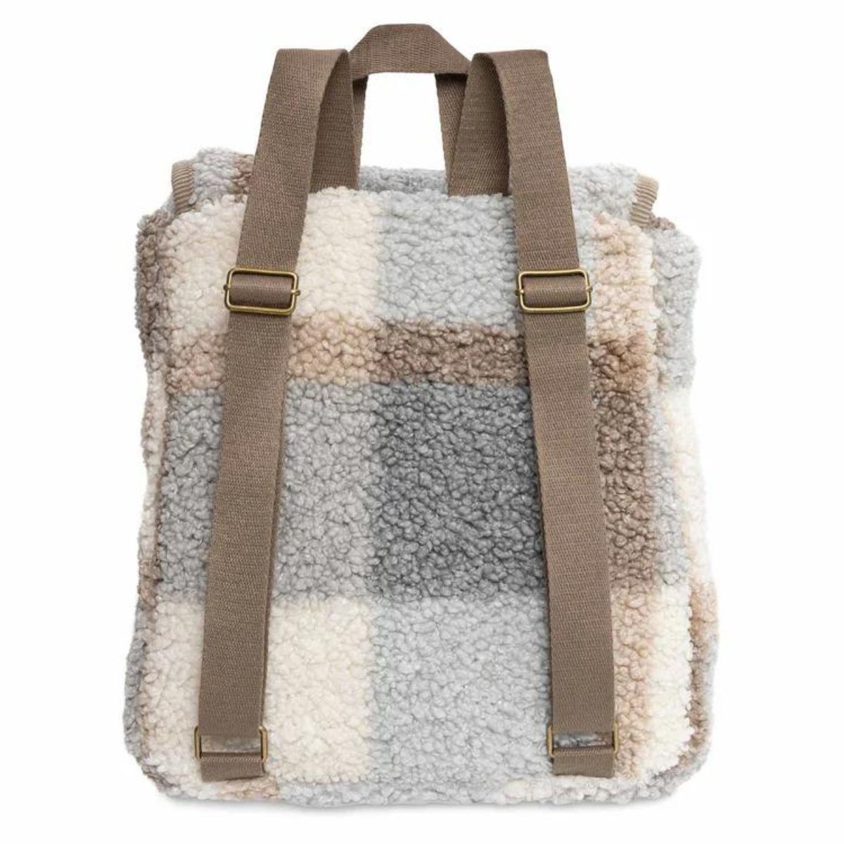 De Jollein rugtas in check boucle-patroon: luxe, duurzame tas met ruim compartiment en verstelbare schouderriem. Perfect voor peuters en kleuters. Ideaal voor school en uitstapjes. VanZus