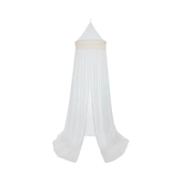 Het kamertje van jouw kleintje wordt nog gezellig met deze vintage klamboe in boho lace ivory van het merk Jollein. Deze klamboe heeft een mooie off-white kleur is voorzien van schattige kanten details aan de bovenkant. VanZus