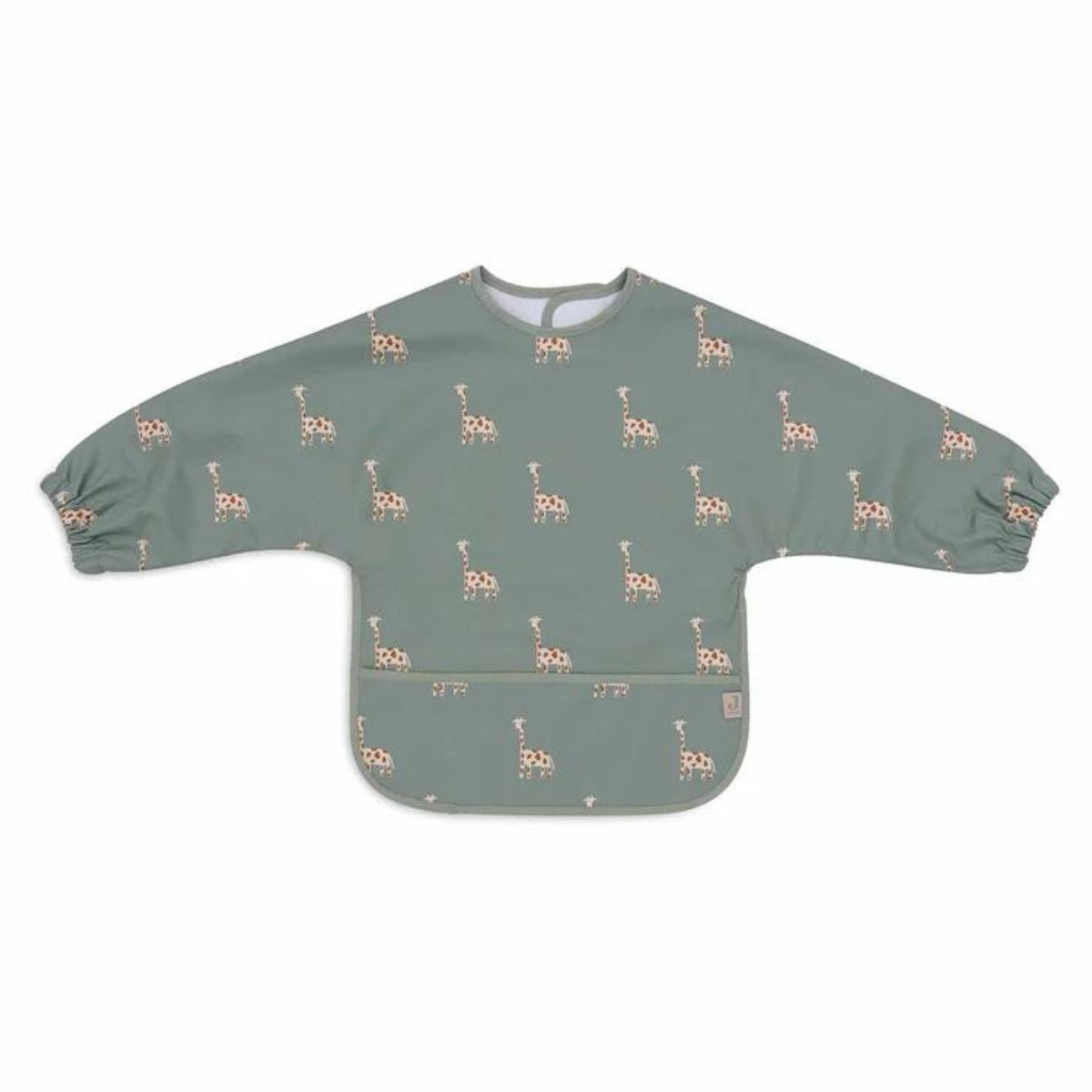 De waterproof mouwslab jungle jambo van Jollein beschermt kleertjes met een speelse giraffe-print. Met lange mouwen, opvangrand en verstelbare sluiting. Perfect voor elke maaltijd. VanZus