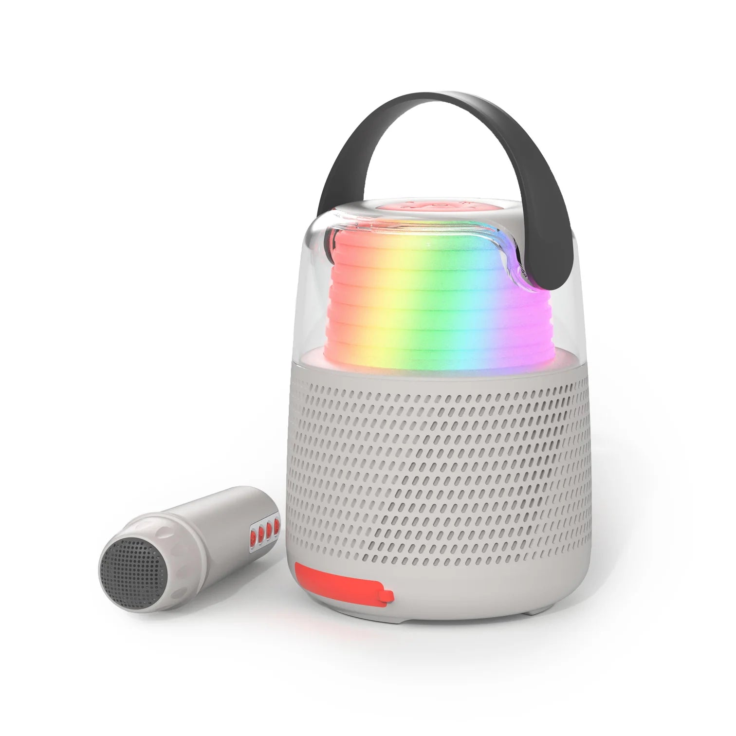 Breng je feestjes naar een hoger niveau met de MOB karaoke speaker KS-80 in grey! Deze speaker biedt helder geluid, achtergrondmuziek, echo-effecten en kleurrijke LED-verlichting. Verbinden via Bluetooth. VanZus