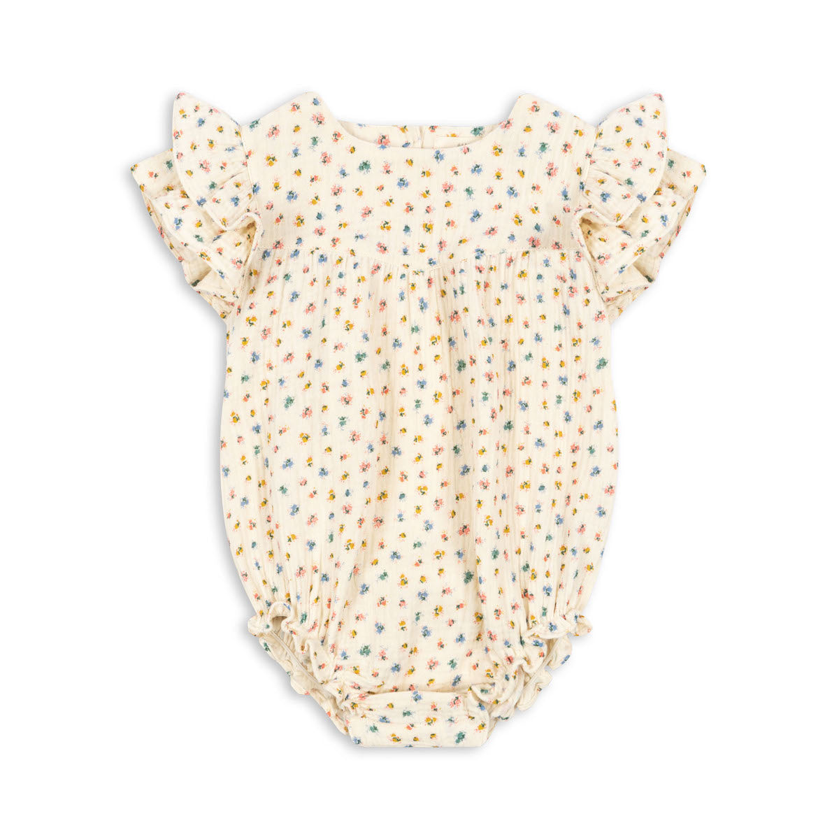 Deze leuke Konges Slojd coco romper bloomie sprinkle is de ideale basis voor elke zomerse outfit! De fijne body is gemaakt van 97% organisch katoen en 3% elastaan, wat hem stretchy maakt en super comfortabel om te dragen. VanZus