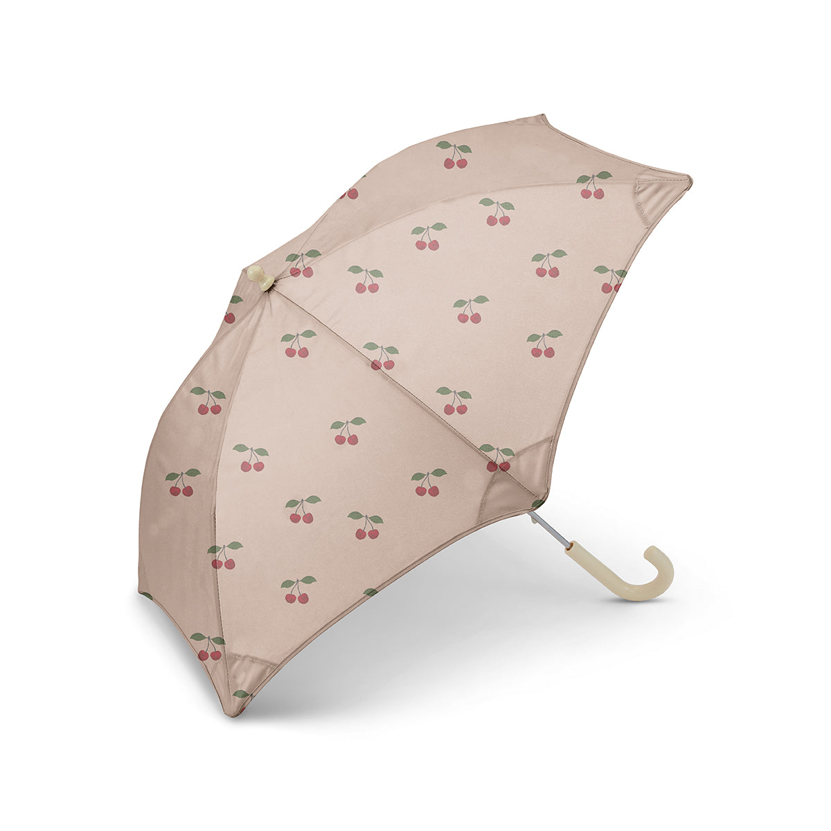 De regen in moeten is totaal geen probleem met deze leuke kinderparaplu van Konges Slojd. De paraplu ma grande cerise heeft een schattig design van grote kersen, dat elke grauwe dag opfleurt. VanZus