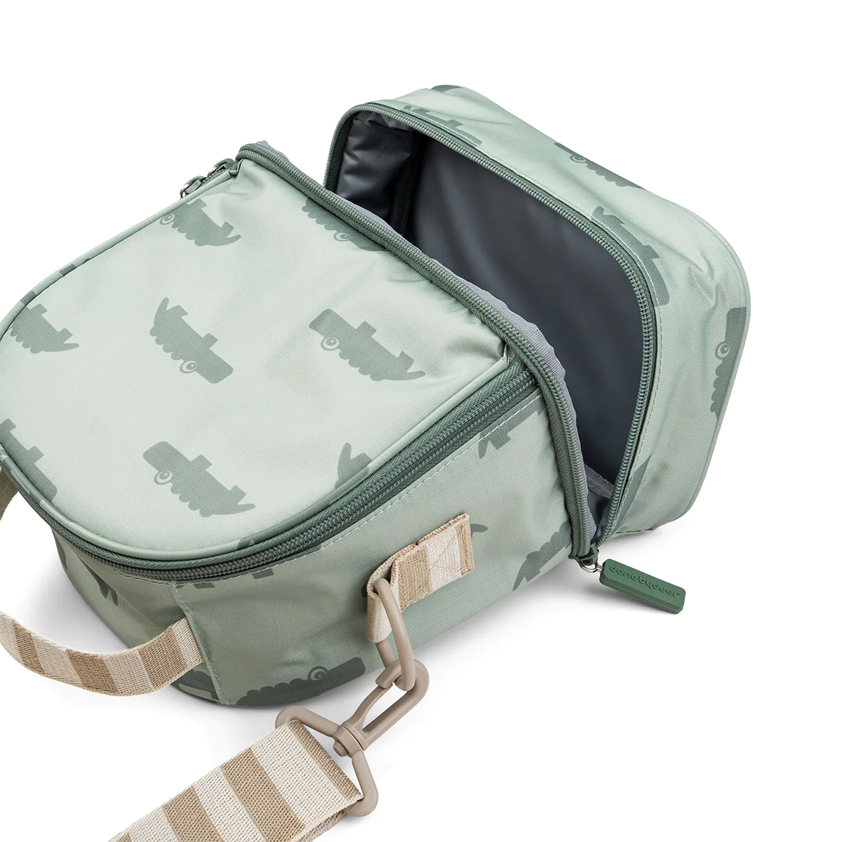 Done by Deer lunchtas insulated croco green