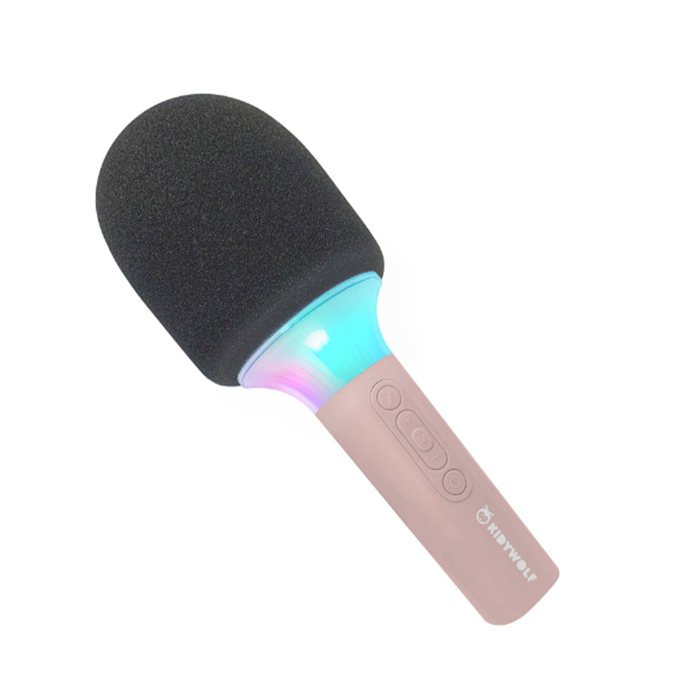 Ontdek zangtalent met de Kidymic karaoke microfoon in de kleur roze van Kidywolf. Zing favoriete liedjes en wees creatief met de 6 verschillende stemeffecten. Met bluetooth verbinding en LED-verlichting. VanZus