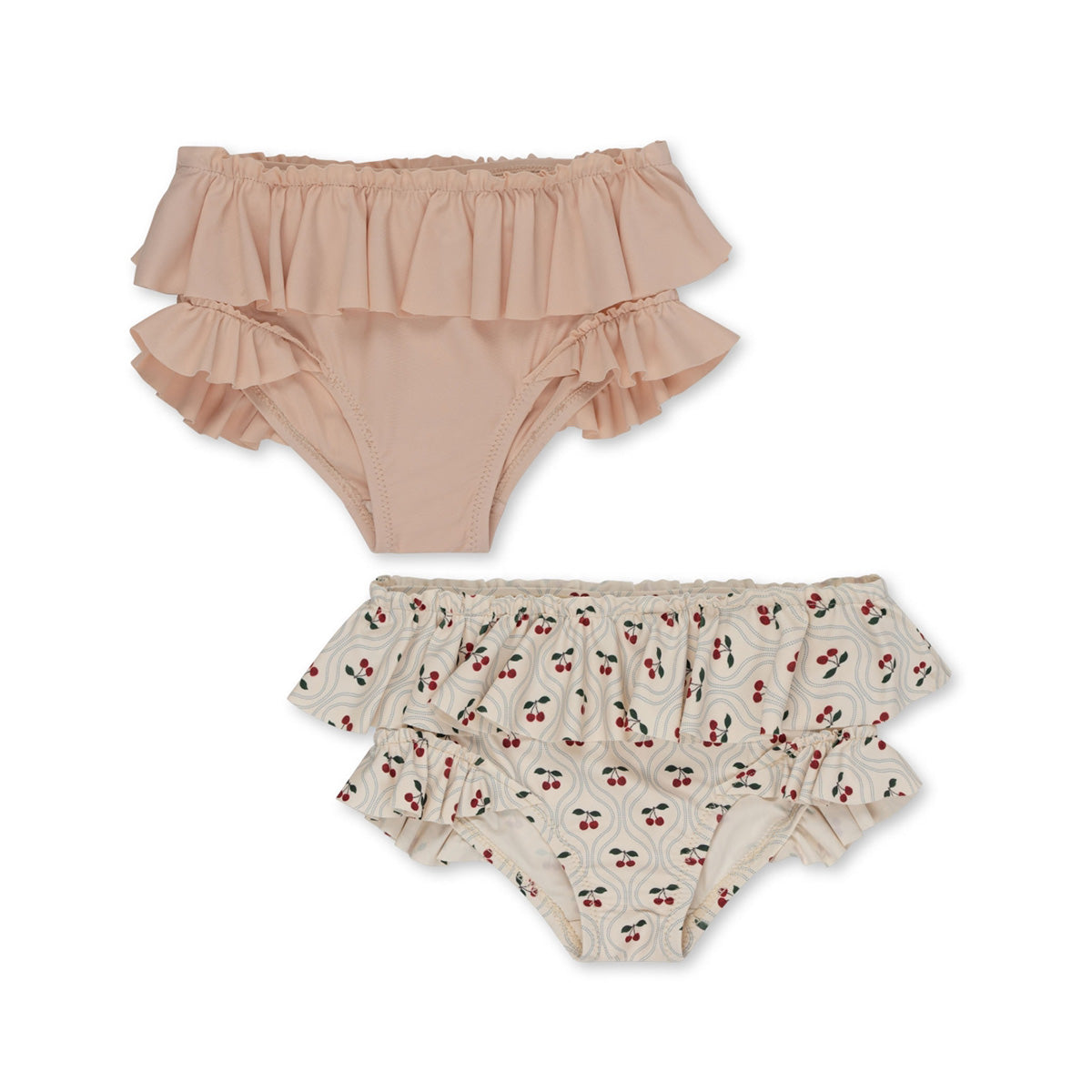 Ben je op zoek naar een schattig bikinibroekje voor je kleintje? Dan is dit Konges Slojd 2-pack manuca frill bininibroekjes setje in de print cherry motive ideaal! Met deze set komt jouw kleintje fashionable de zomer door! De bikinibroekjes zien er superlief uit. VanZus