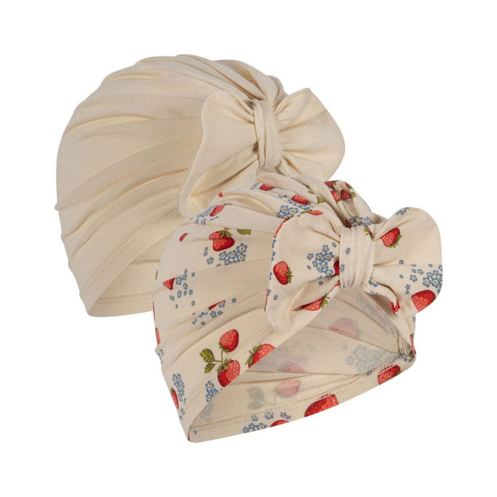 Leuk voor je newborn of als kraamcadeau: Konges Slojd basic 2-pack bambi babymutsje marmalade mix. Zachte, biologische mutsjes met een schattige strik. Warm en stijlvol voor kleintjes. VanZus