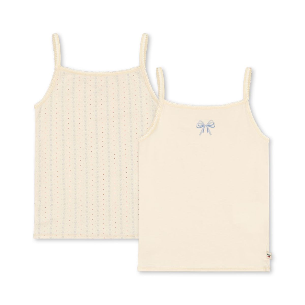 Konges Slojd basic 2-pack strap top in fete de fleur/seedpearl biedt optimaal comfort voor je kleintje. Spaghetti tops die ideaal zijn voor warme dagen of als basislaag. In de kleur wit. VanZus