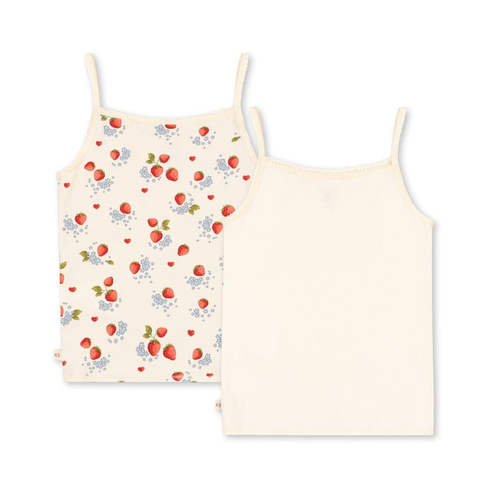 Konges Slojd basic 2-pack strap top marmalade mix is perfect voor warme dagen. Superzachte en ademende spaghetti tops: ideaal voor onder elke outfit of de zomer. VanZus