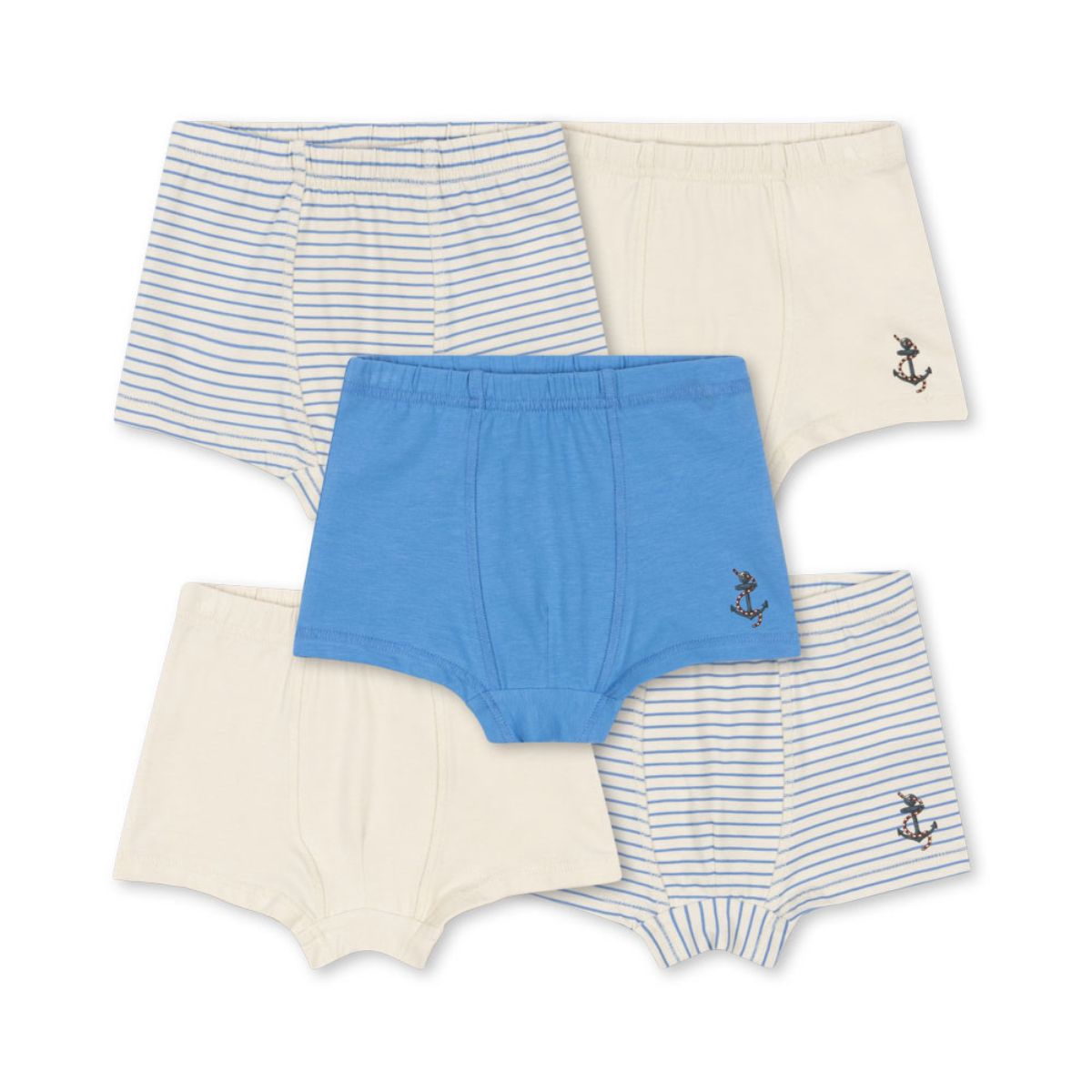 De basic 5-pack jongens boxers in multicolor stripe provence mix van het merk Konges Slojd zijn gemaakt van zacht, GOTS-gecertificeerd katoen voor ultiem comfort. Perfect voor elke kleine jongen. VanZus