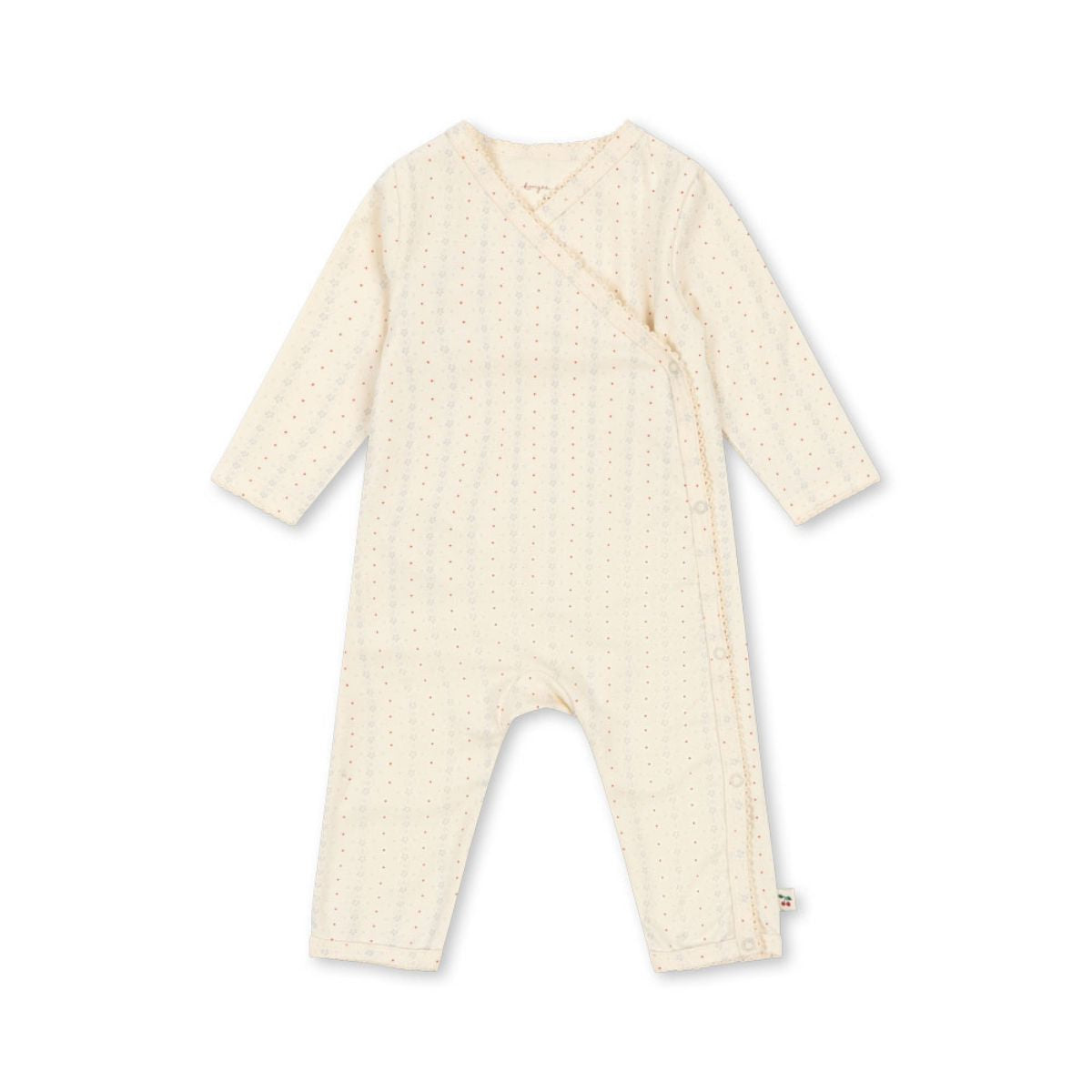 De Konges Slojd basic newborn onesie fete de fleur is perfect voor je pasgeborene. Zacht, comfortabel en praktisch. In de maten 44 t/m 68, in neutrale kleur wit. Ideaal als eerste outfit of kraamcadeau. VanZus