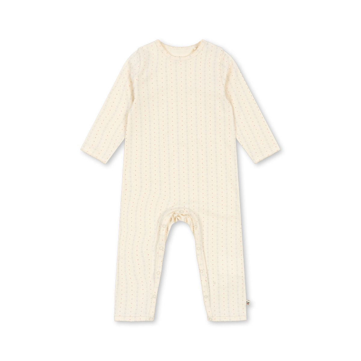 De basic onesie in de variant fete de fleur van Konges Slojd is een zacht en duurzaam rompertje voor je baby. Kleur wit, van zacht biologisch katoen. In de maten 74 t/m 98. VanZus