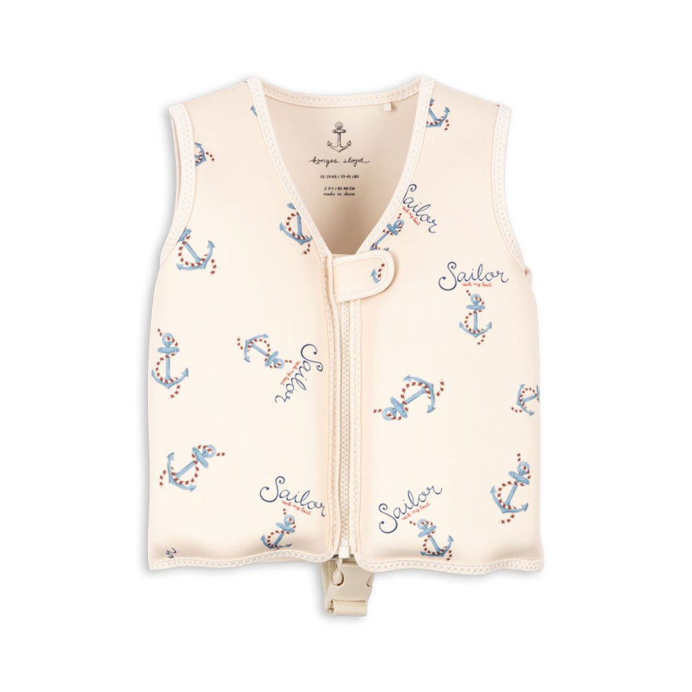 Het Konges Slojd ellis zwemvest in de variant rock my boat is het perfecte zwemvest voor jouw kleine waterrat! Dit zwemvest is ontworpen met veiligheid en comfort in gedachten, ideaal voor een dagje aan het zwembad, strand of mee op vakantie. VanZus