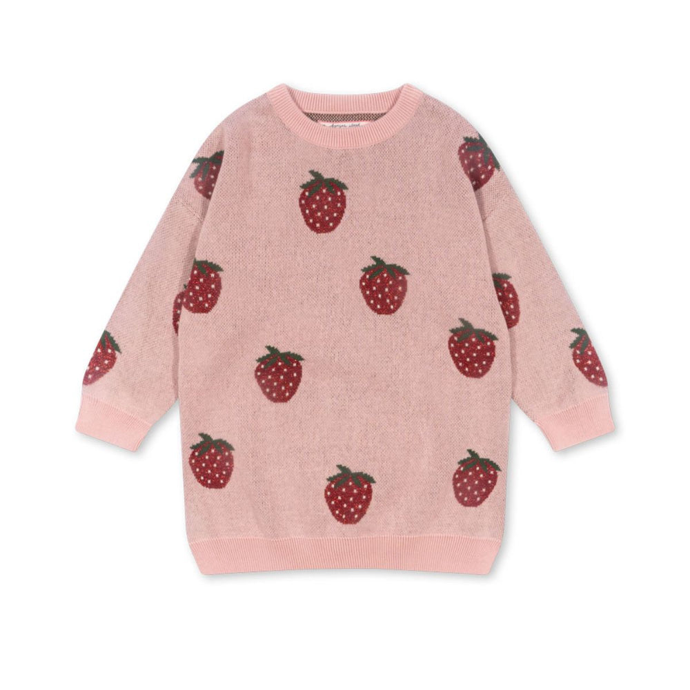 De Konges Slojd lapis lurex knit jurk strawberry is een schattige, duurzame jurk van 100% biologisch katoen. Perfect voor elke gelegenheid, in mooie rode kleur. Ook in blouse of jurk verkrijgbaar. VanZus