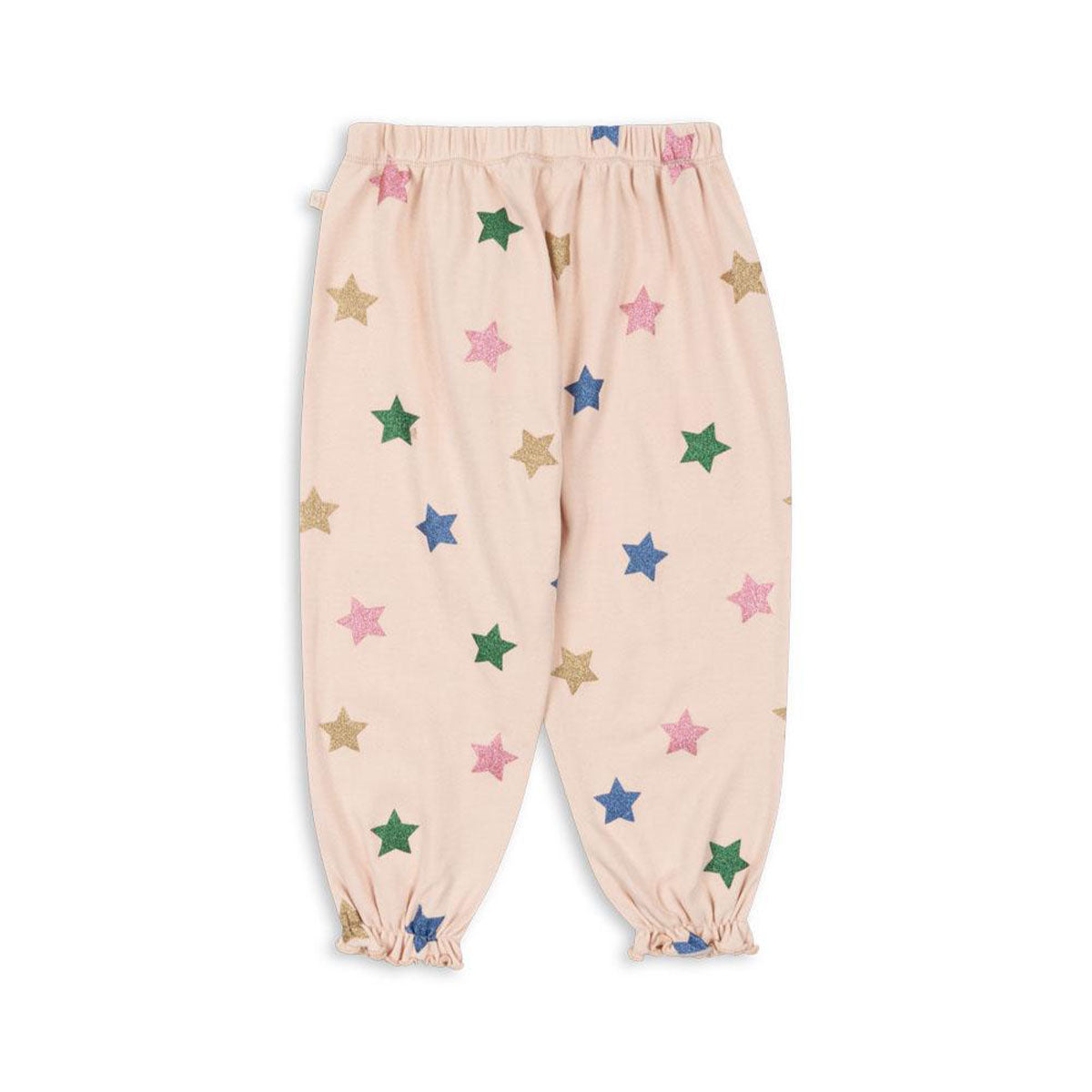 Dit lieve broekje ziet er niet alleen heel leuk uit, maar zit ook enorm lekker. De malli glitter broek in de variant star glitter van het merk Konges Slojd is namelijk gemaakt van 100% organisch katoen. VanZus