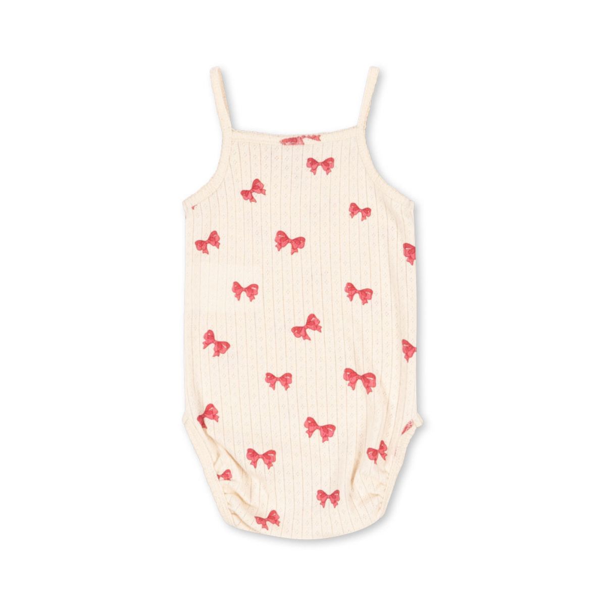 Zeg nu zelf, dit basic strap rompertje in de kleur rosia bow van het merk Konges Slojd is toch ontzettend lief?! Ideaal voor de warmere zomermaanden! Dit schattige rompertje, in een mooie witte kleur en met lieve print, biedt ultiem comfort en bewegingsvrijheid. VanZus