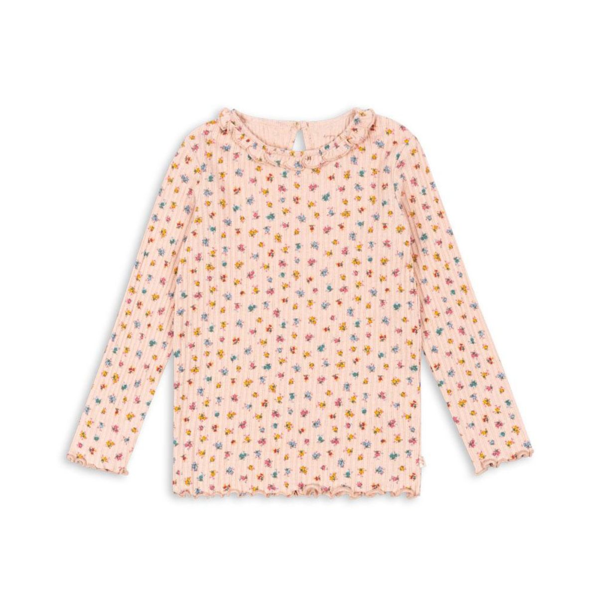 Voeg een kleur en vrolijkheid toe aan de garderobe van je kleintje met de nia blouse in bloomie blush van Konges Slojd. Gemaakt van zacht katoen, lieve roze kleur met bloemenprint. Lange mouwen en lieve kraag. VanZus