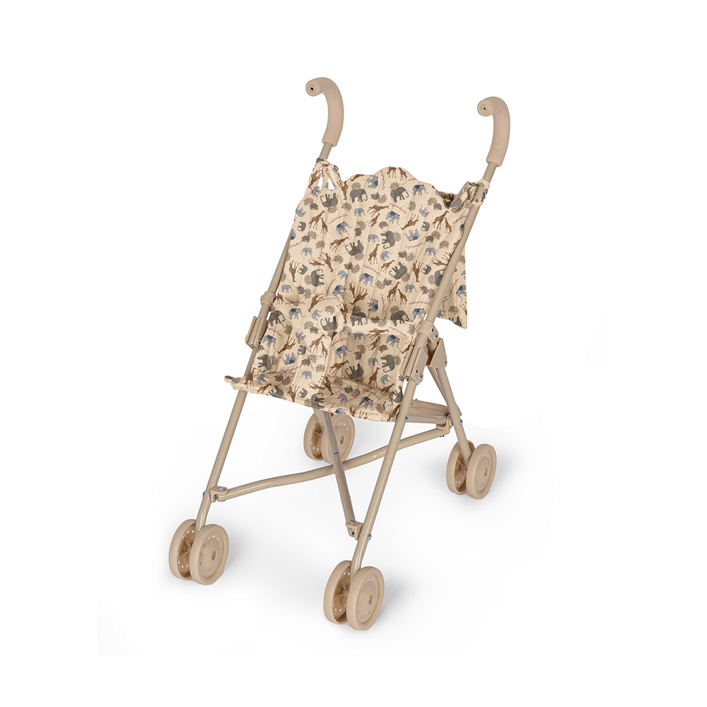 Veel schattiger dan de poppenbuggy met print elephantastic van Konges Slojd wordt het toch niet? De droom voor alle poppenmoeders en poppenvaders! VanZus