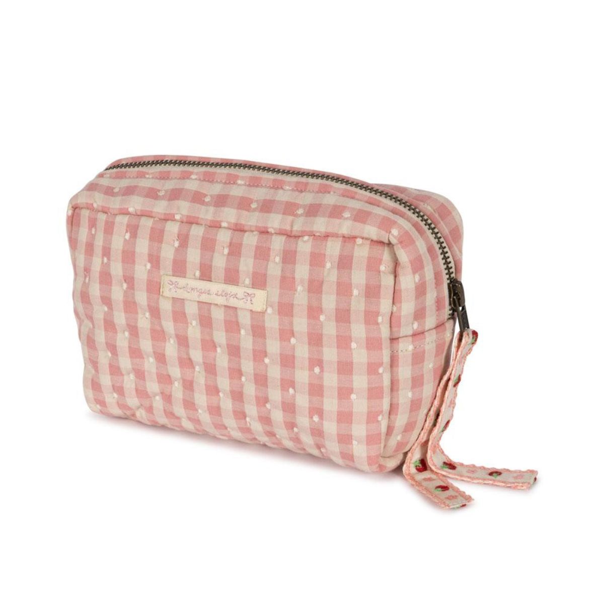 Ga ja een weekendje weg? Of wil je al de essentials voor jou of je baby makkelijk mee op pad nemen? Dan is deze seersucker toilettas small in de variant powder pink check van het merk Konges Slojd een absolute must have! VanZus