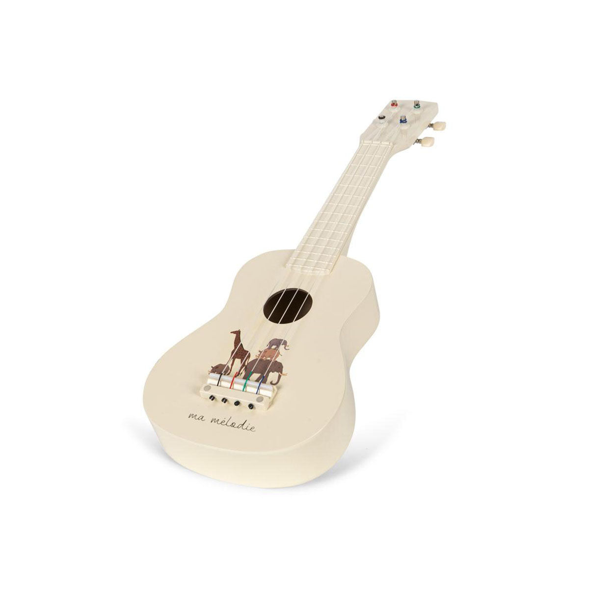 Is jouw kleintje een muzikant in spe? Dan is deze leuke houten ukelele in de variant grand safari van Konges Slojd het ideale cadeau. Dit speelgoed is namelijk speciaal gemaakt voor kleine gitaristen. VanZus