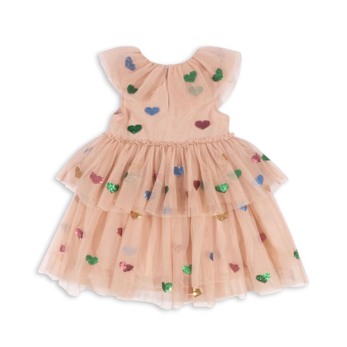 Op zoek naar een feestelijke jurk? Zoek dan niet verder want de Konges Slojd yvonne frill jurk in de variant coeur sequins is feestelijk en schattig tegelijk! Een stijlvolle keuze voor jouw kleine meid. VanZus