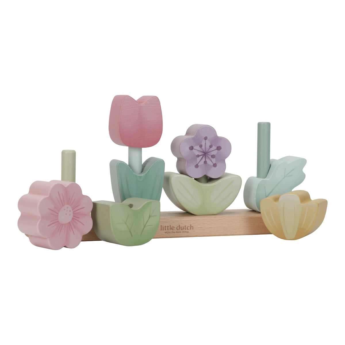 Bouw je eigen bloementuin met de stapelaar bloemen fairy garden van Little Dutch. Je kan de blokken mixen en matchen, waardoor je elke keer weer een nieuwe bloem creëert. VanZus