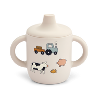 Zelf leren drinken doe je met deze neil sippy cup in de kleur farm/sandy van het merk Liewood. Deze mooie beker is ideaal voor je kindje om zelf te leren drinken, ligt lekker in de hand en ziet er ook nog eens leuk uit! VanZus