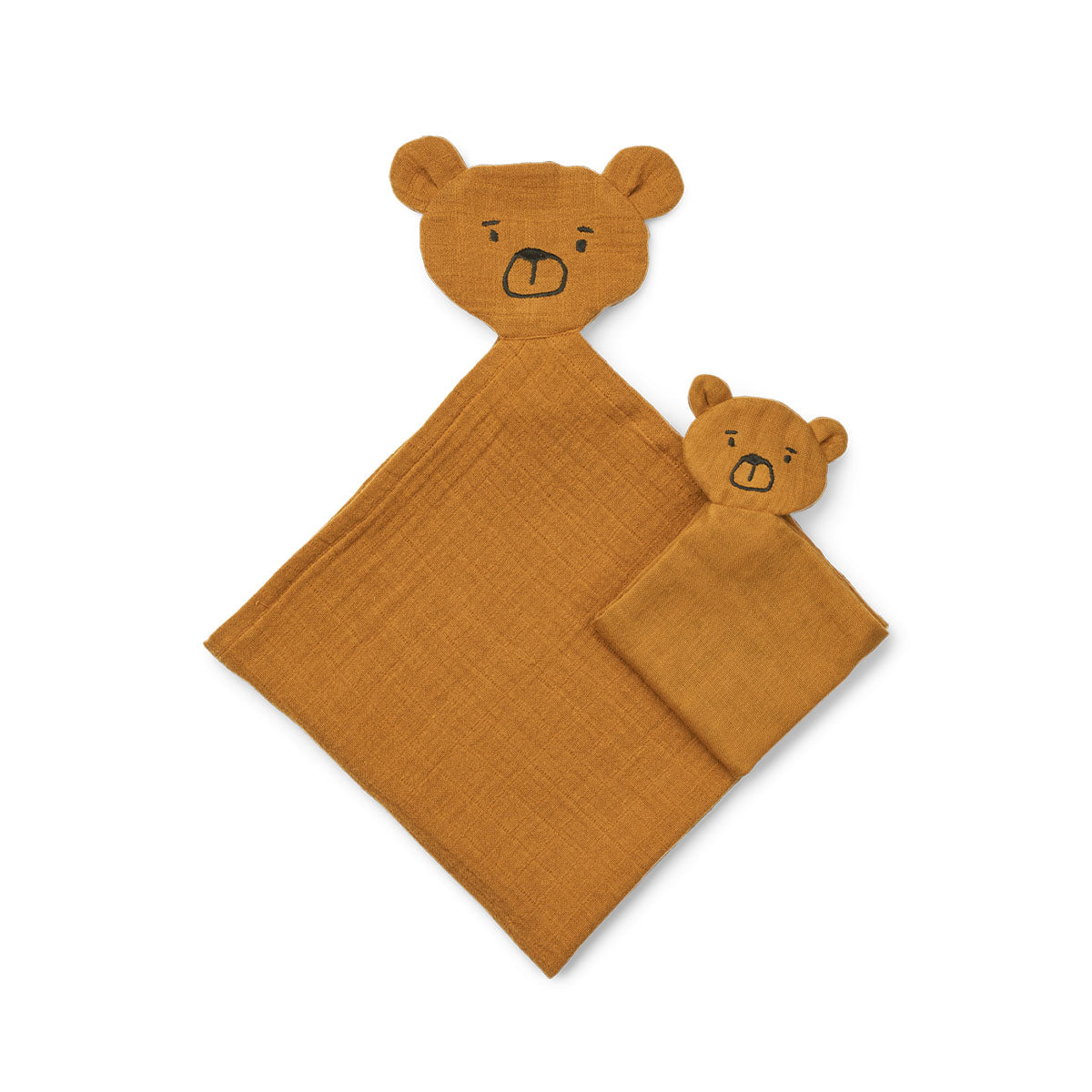 Heerlijk in slaap vallen wordt een makkie met deze schattige alya knuffeldoekje set in bear golden caramel van het schattige merk Liewood. Deze lief knuffeldoekjes voelt heerlijk zacht aan, ziet er superlief uit én wordt sowieso een favoriet van jouw kleintje.  VanZus