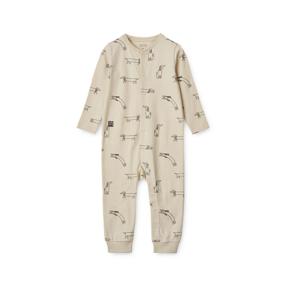 Comfortabel én hip: dat is de zachte pyjama jumpsuit birk in de variant dogs/sandy uit de collectie van Liewood. Het 100% organisch katoenen pakje is perfect als pyjama maar ook heerlijk als boxpakje. 