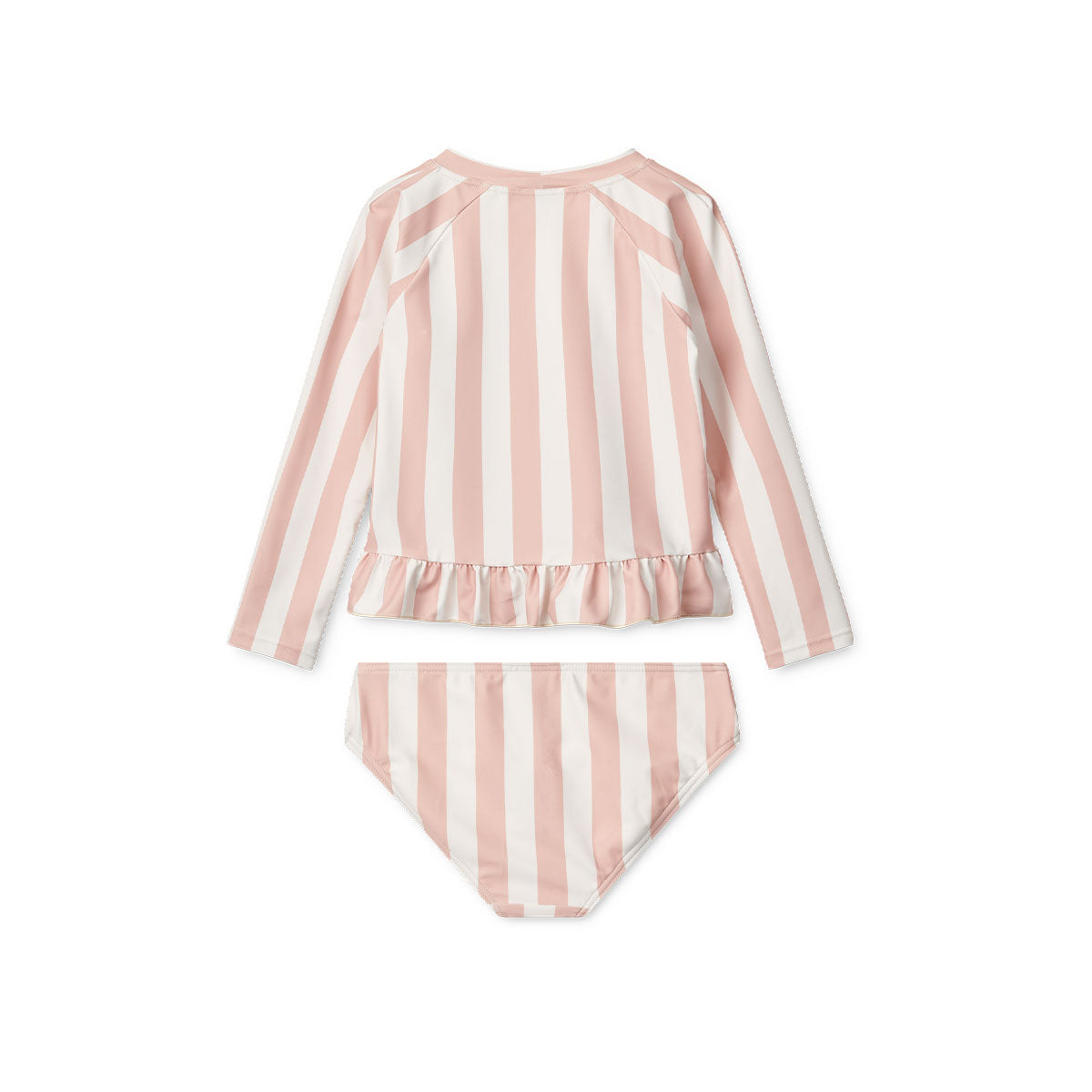 Hoe leuk is deze bikini met lange mouwen van het merk Liewood? De dagny bikini met lange mouwen in de variant stripe sorbet rose/creme de la creme ziet er niet alleen fantastisch uit, maar beschermt je kleintje ook tegen de zon! VanZus