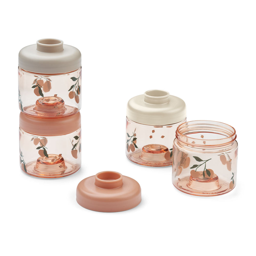 Heb je een kleintje in huis? Dan is deze dominique babyvoeding box 4-pack peach/sea shell van het merk Liewood een must have! Deze potjes zijn ideaal om de voeding van je kindje in te bewaren. VanZus