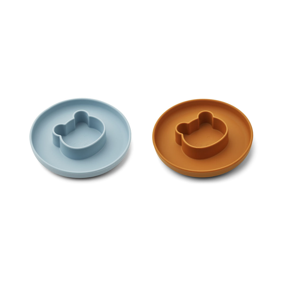 Stijlvol kinderservies: de 2-pack gordon borden in de variant mr bear sea blue/mustard van Liewood. Ronde vorm met een opstaande rand met schattige diervormige kom. Verdeel eenvoudig het eten. 100% siliconen. VanZus