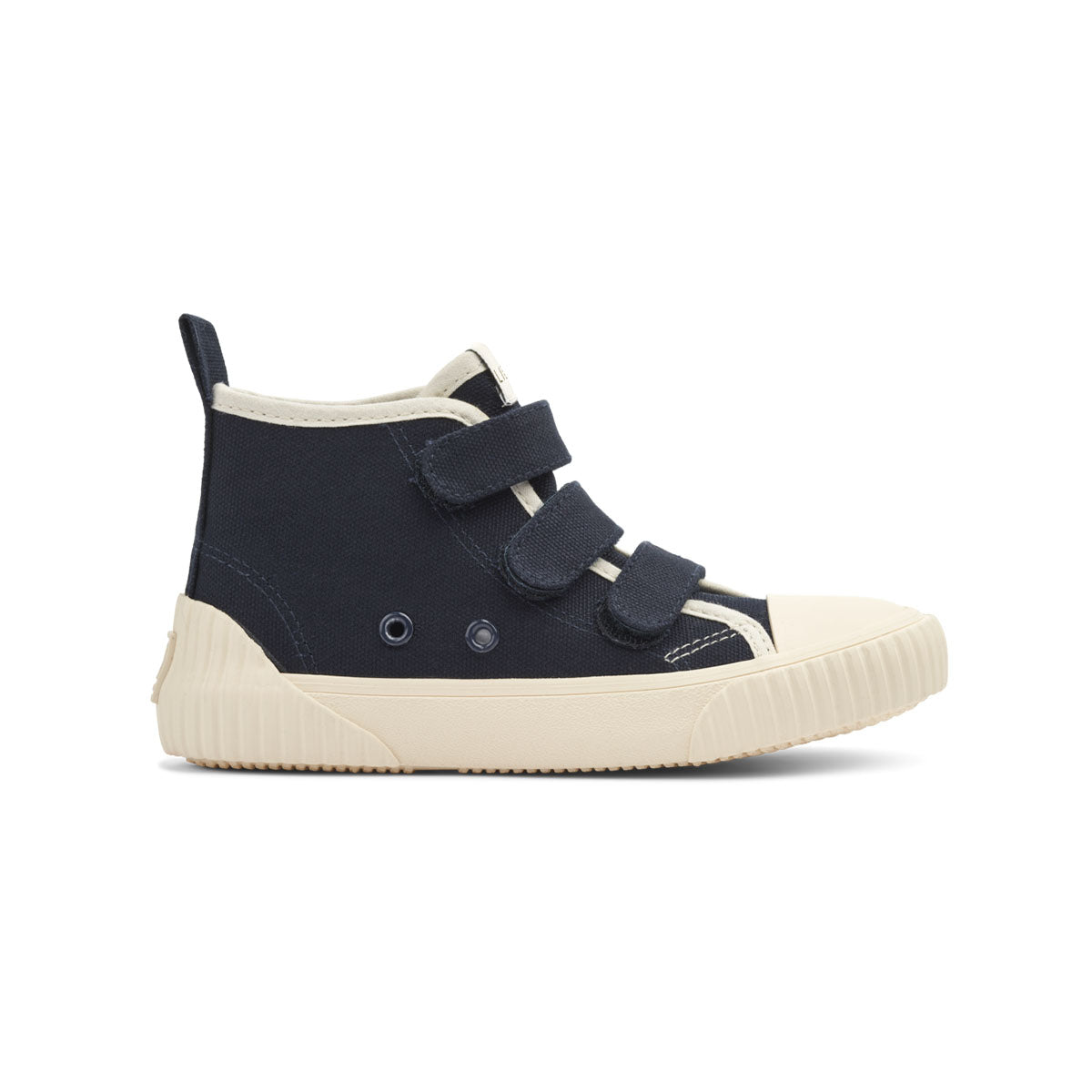 De hippe keep canvas bootie in kleur midnight navy van Liewood zijn hip, comfortabel en geeft ondersteuning. Hoog model, stevige zool met demping, klittenbandsluiting. In diverse maten. VanZus