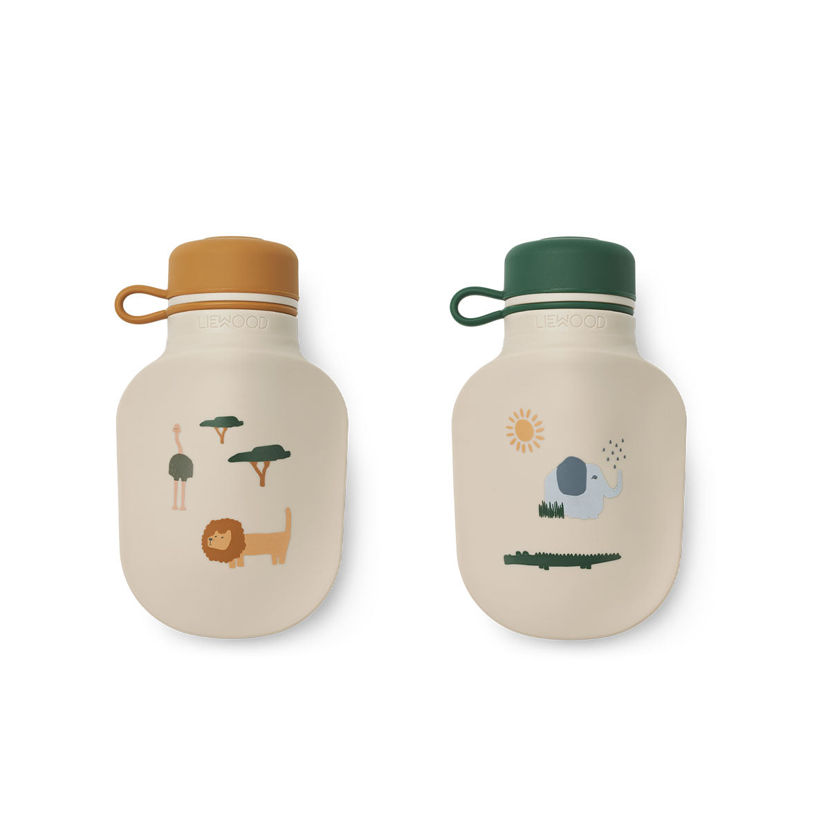 Serveer je kindje heerlijke smoothies met deze leuke lizzie smoothie flesjes 2-pack in de variant safari sandy mix van het merk Liewood. Deze schattige flesjes zijn ideaal voor smoothies on-the-go en zien er ook nog eens heel leuk uit! VanZus