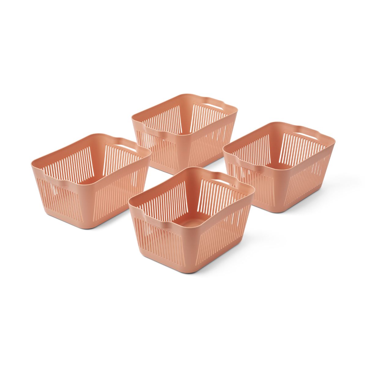 Spullen opbergen, zoals het speelgoed van je kleintje, wordt een piece of cake met deze makeeva 4-pack opbergmand S in de kleur tuscany rose van het merk Liewood. Deze mooie plastic manden hebben een mooie oudroze kleur en een simpel, modern design, waardoor ze goed passen in verschillende interieurstijlen. VanZus