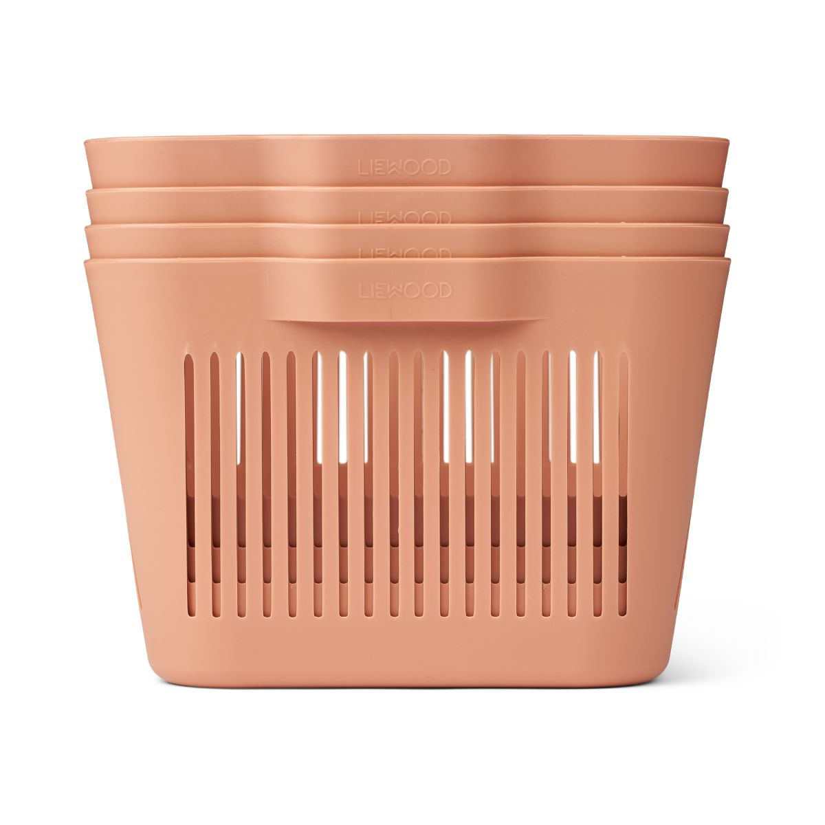 Spullen opbergen, zoals het speelgoed van je kleintje, wordt een piece of cake met deze makeeva 4-pack opbergmand S in de kleur tuscany rose van het merk Liewood. Deze mooie plastic manden hebben een mooie oudroze kleur en een simpel, modern design, waardoor ze goed passen in verschillende interieurstijlen. VanZus