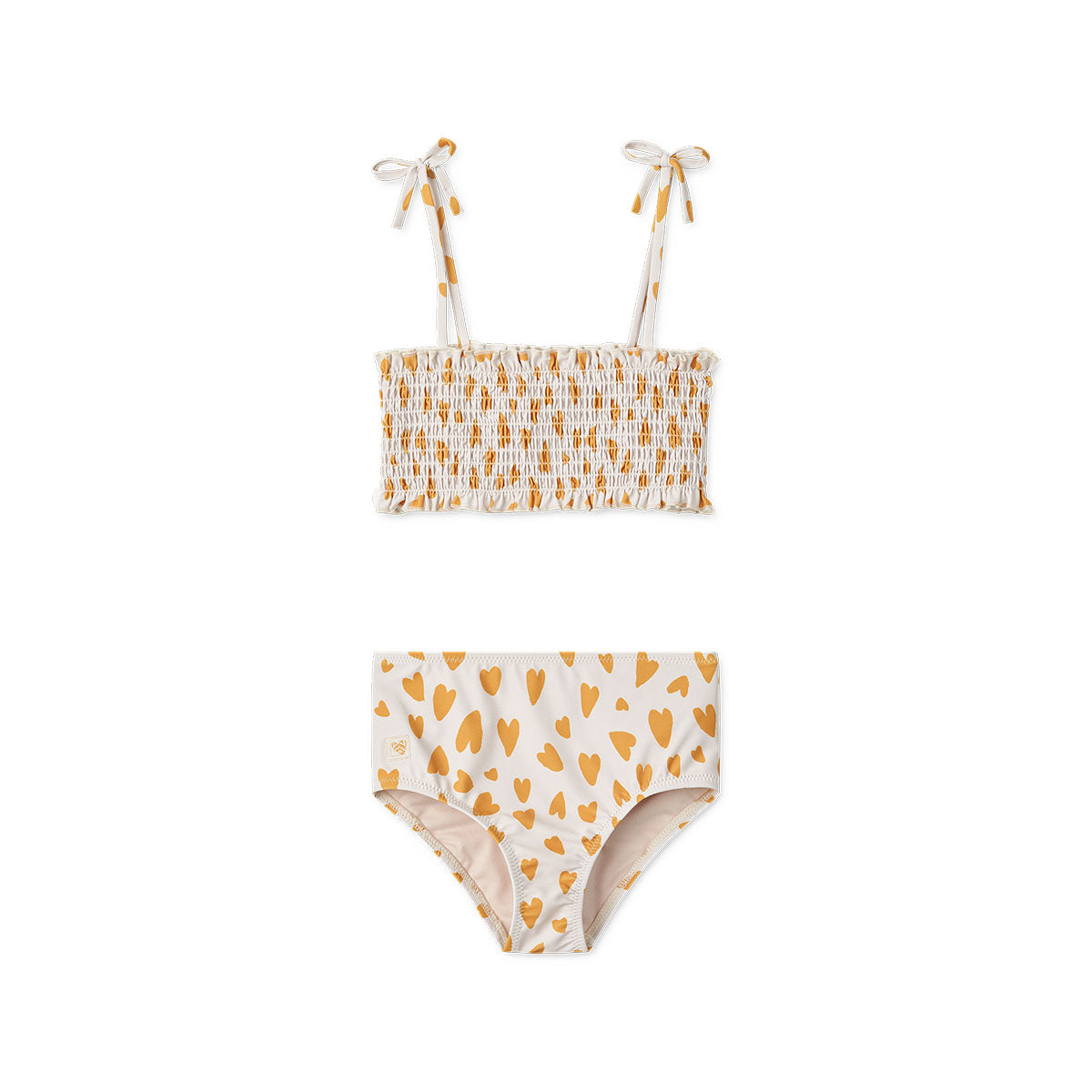 Ben je nog op zoek naar een leuke bikini voor je dochter? Dan is deze leuke mikaela bikini in de kleur hearts/sandy van het merk Liewood misschien wel een match! Dit is een gesmokte bikini met een lieve print, die je kindje superleuk zal staan! VanZus