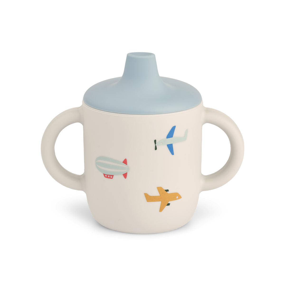 Zelf leren drinken doe je met deze neil sippy cup in de variant aviator/ecru van het merk Liewood. Deze mooie tuitbeker is ideaal voor je kindje om zelf te leren drinken, ligt lekker in de hand en ziet er ook nog eens leuk uit! VanZus