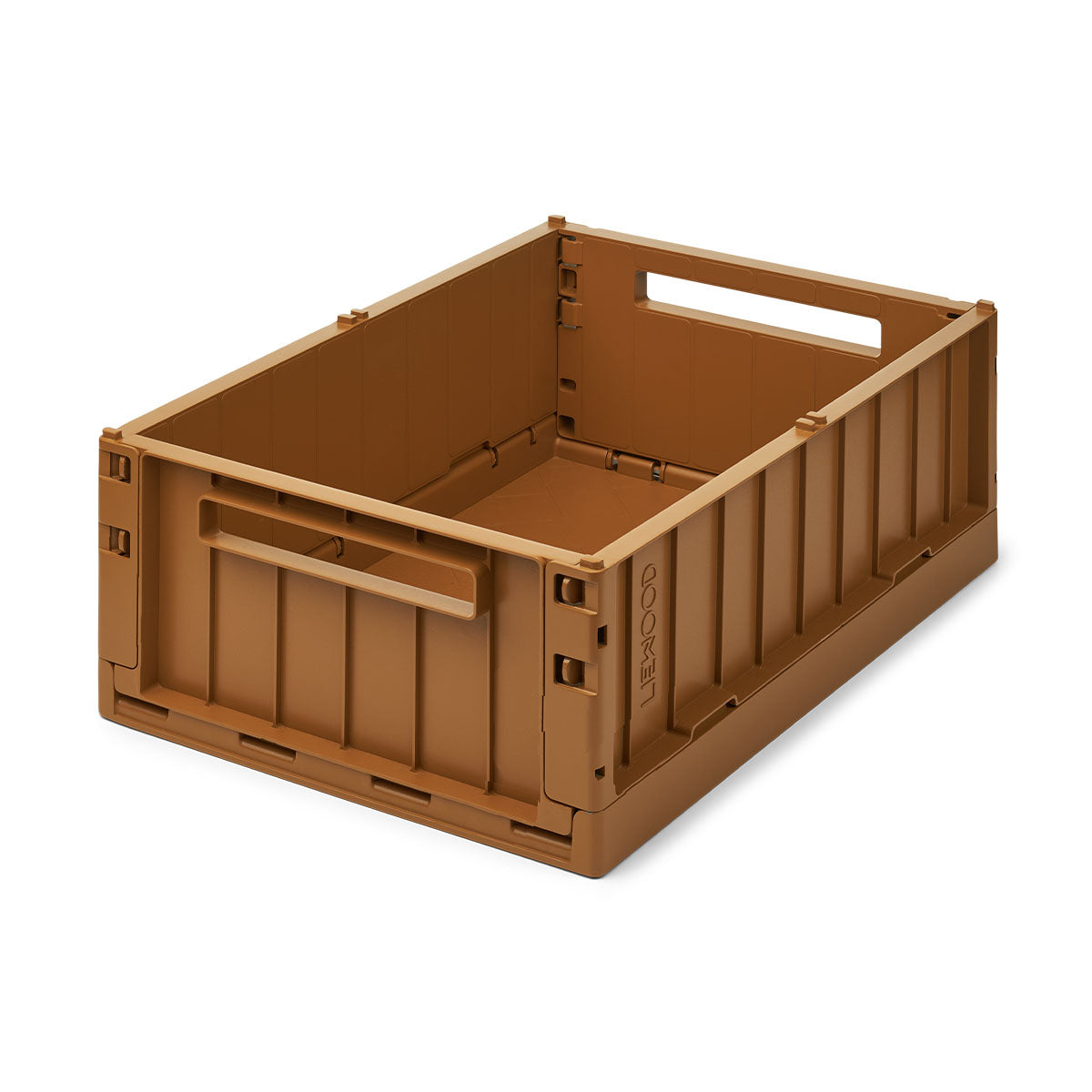 Kinderkleding en speelgoed opruimen? Dat wordt leuker met de Liewood Weston opbergkrat L in golden caramel! Het  opbergkrat is opvouwbaar en stapelbaar. VanZus.