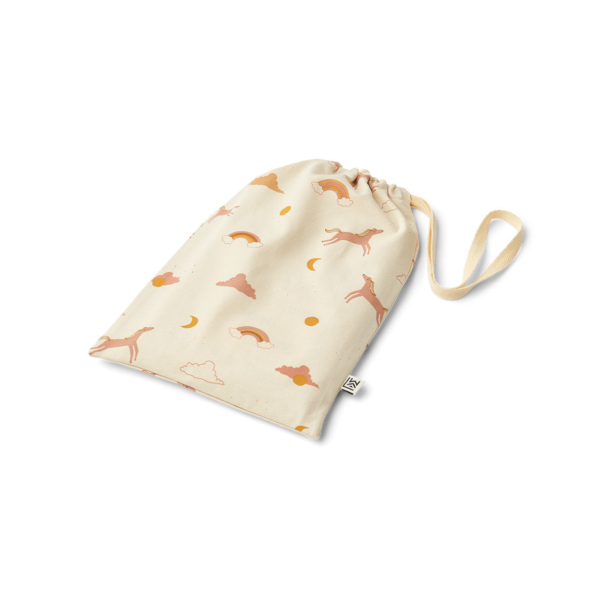 Kijk hoe leuk deze Liewood Wilhelm pyjama dream/ecru is! Deze leuke kinderpyjama is beige en heeft een print van regenbogen en paardjes. VanZus