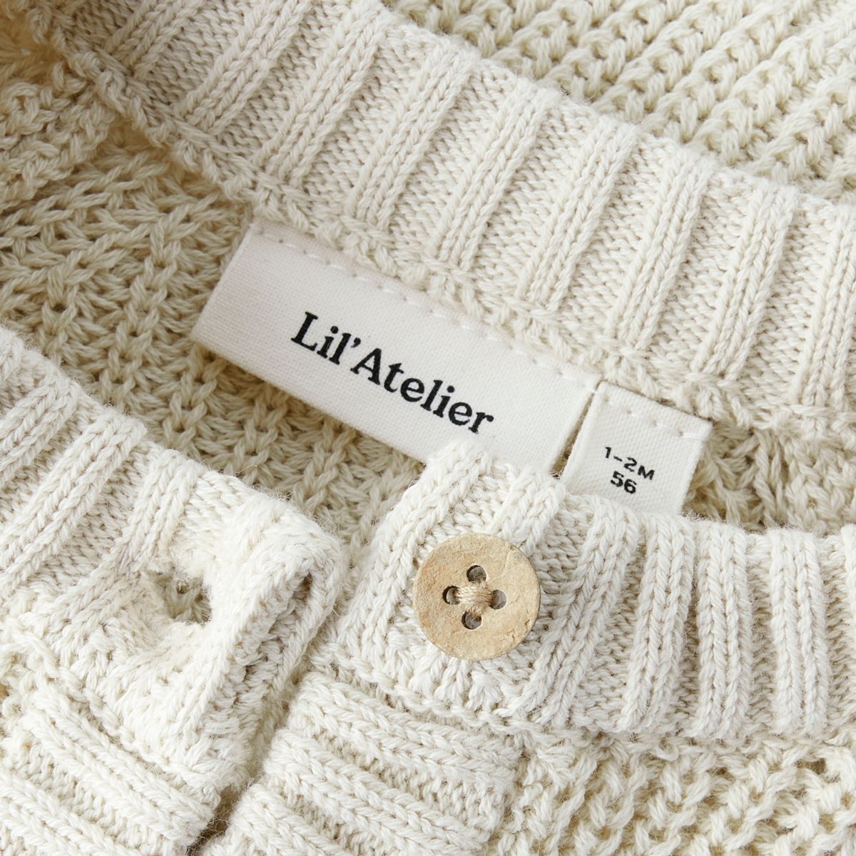 Lil' Atelier baby emlen knit vestje turtledove